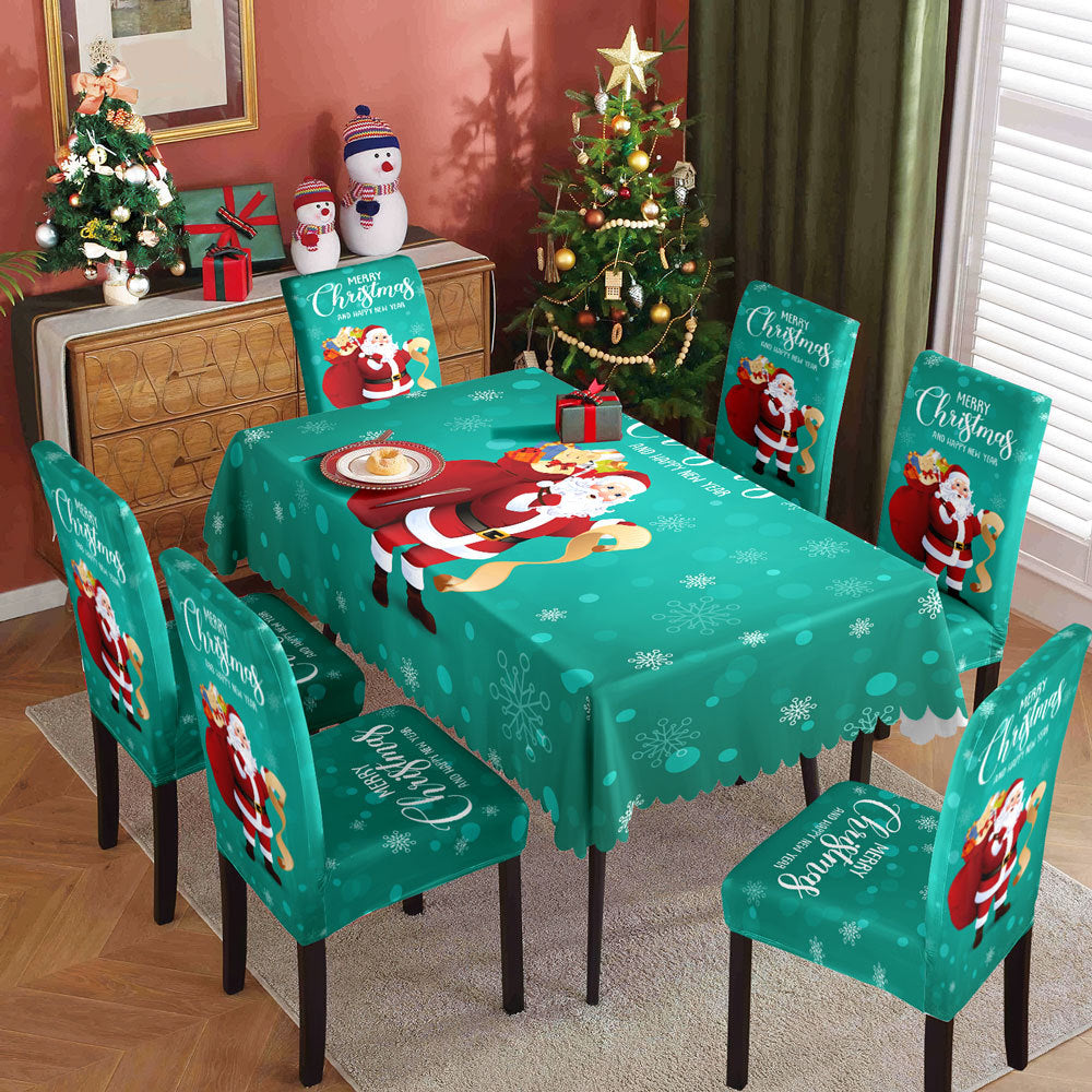 Christmas tablecloth,  elastic chair cover
