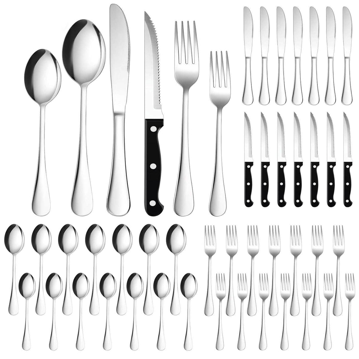 48-Piece: Stainless Steel Silverware