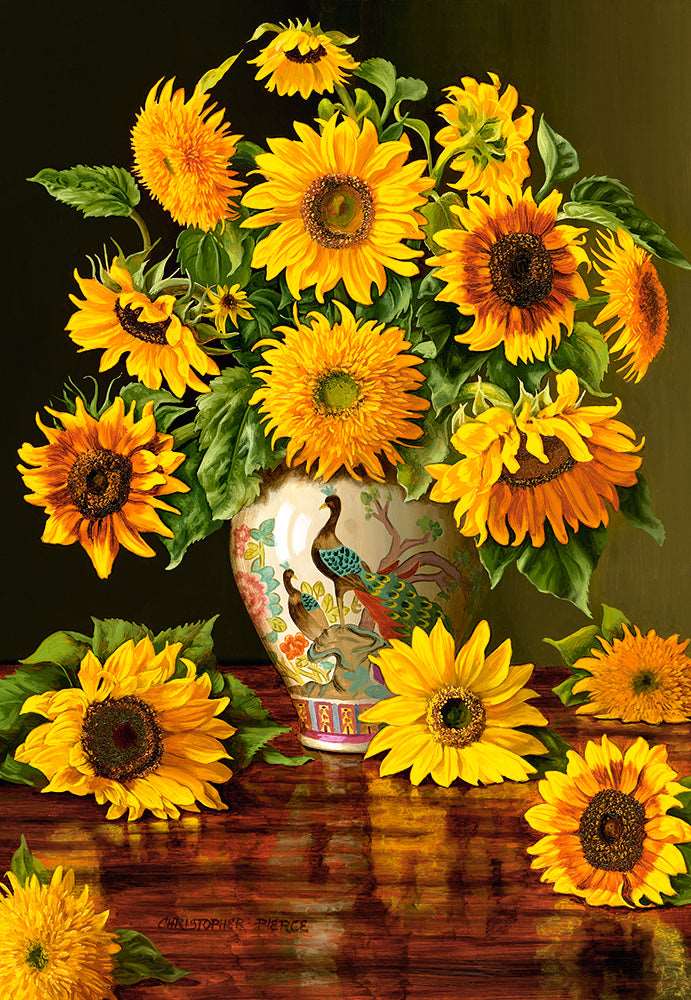 1000 Piece Jigsaw Puzzle, Sunflowers in a Vase, Christopher Pierce, Castorland C-103843-2