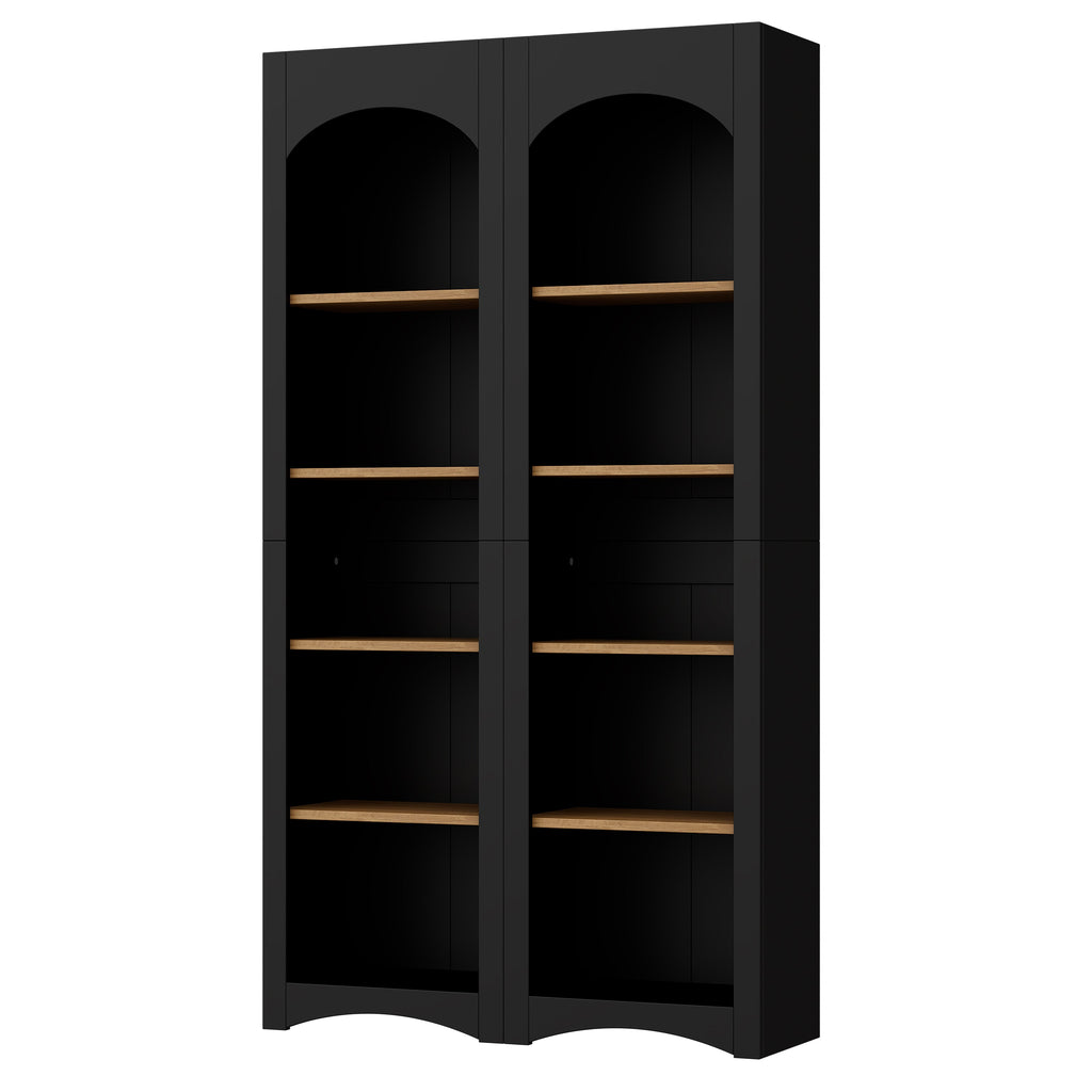 On-Trend Free Standing 5 Tier Bookshelves, Bookcases Set of 2
