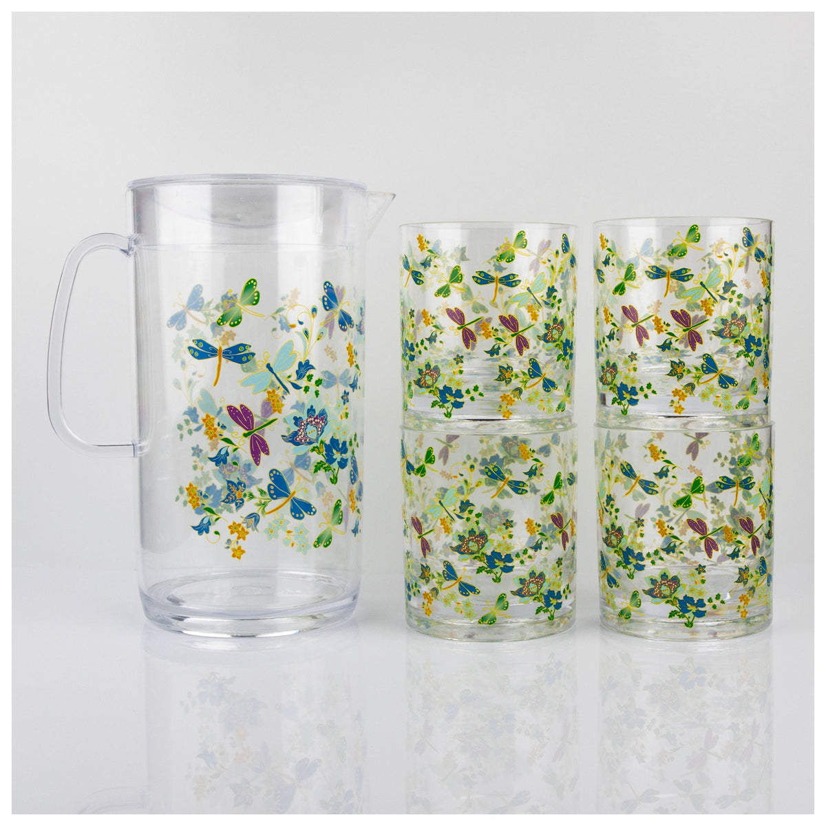 Dragonfly Meadow 64 oz Pitcher & Drinkware Set