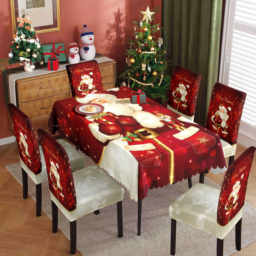 Christmas tablecloth,  elastic chair cover