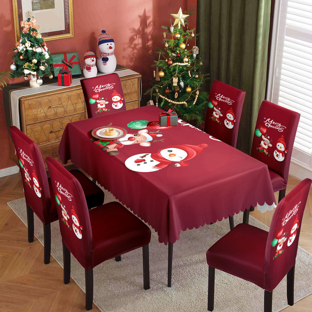 Christmas tablecloth,  elastic chair cover