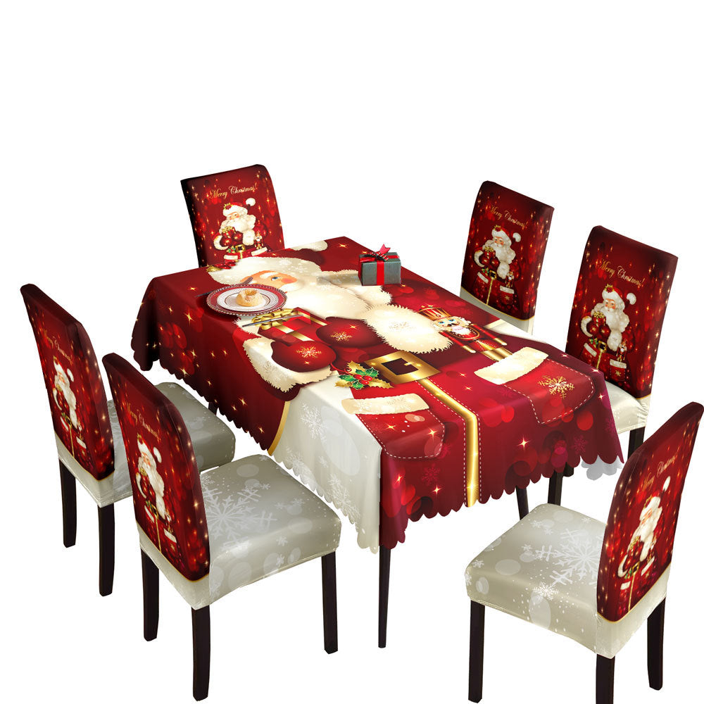 Christmas tablecloth,  elastic chair cover