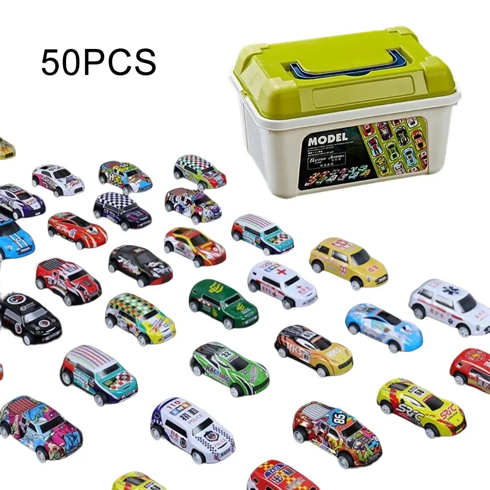 100Pcs Alloy Diecast Mini Cars Model Se Toys for Boys Sliding Inertia Pull Back Vehicle