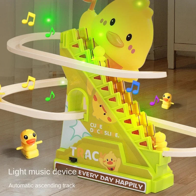 Stair Climbing Ducks Toy with Flashing Lights & Music
