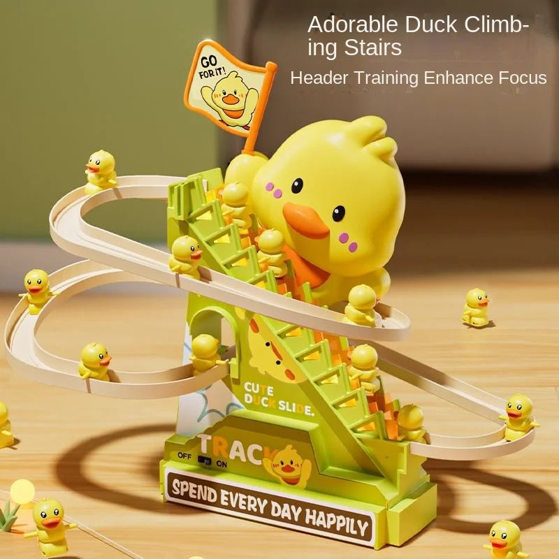 Stair Climbing Ducks Toy with Flashing Lights & Music
