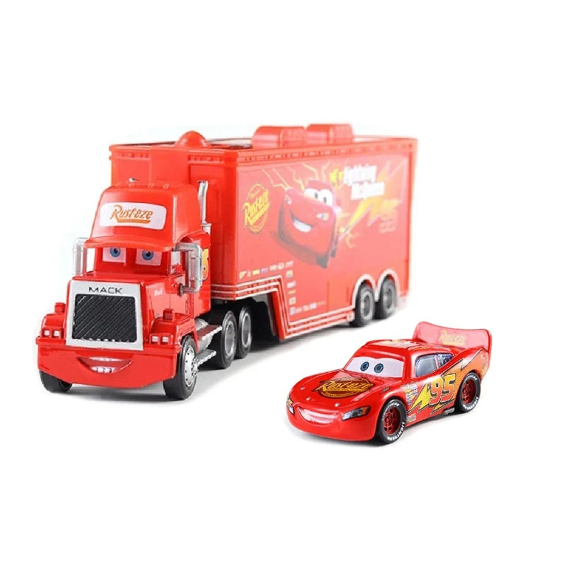 Cars 2 Mack Truck Pixar Racing Car Lightning McQueen Jackson Storm Car 3 Truck Set Metal Toy Model Cars