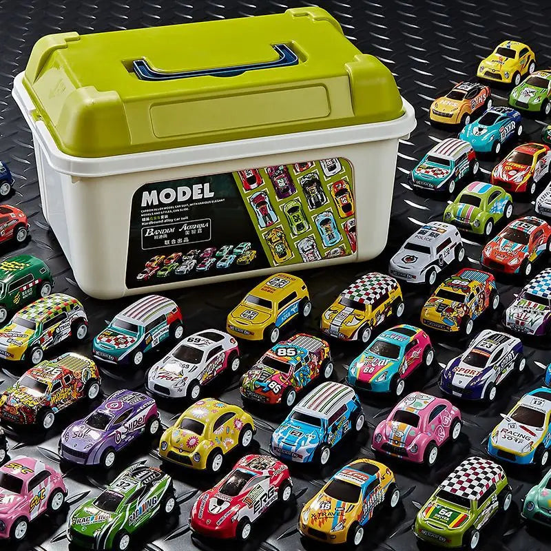 100Pcs Alloy Diecast Mini Cars Model Se Toys for Boys Sliding Inertia Pull Back Vehicle