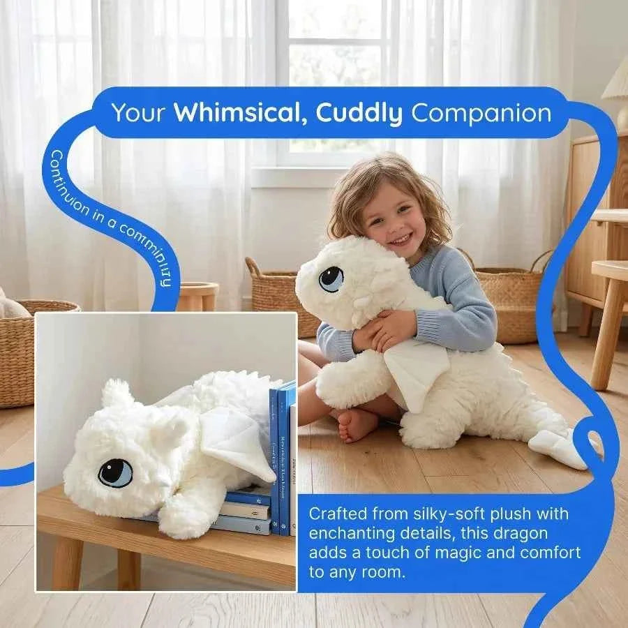 Cute White Dragon Plush Body Pillow