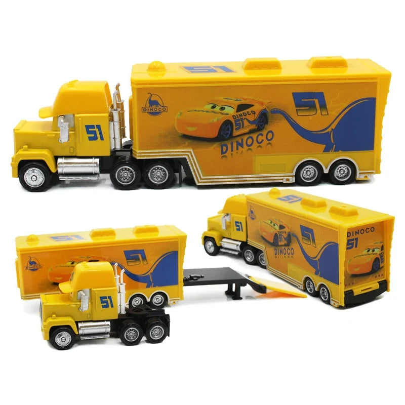 Cars 2 Mack Truck Pixar Racing Car Lightning McQueen Jackson Storm Car 3 Truck Set Metal Toy Model Cars