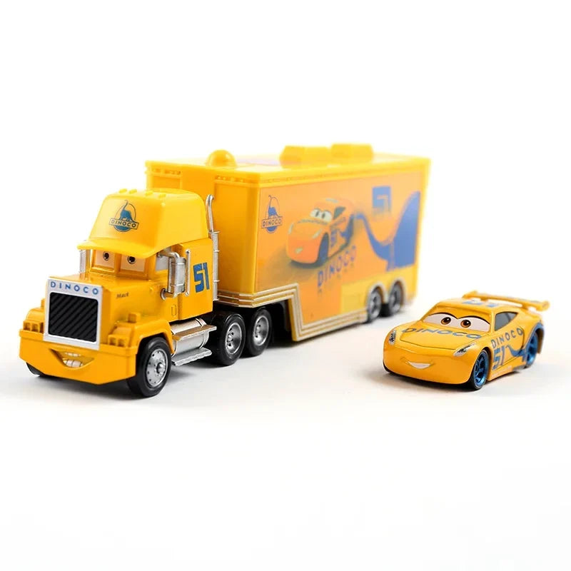 Cars 2 Mack Truck Pixar Racing Car Lightning McQueen Jackson Storm Car 3 Truck Set Metal Toy Model Cars