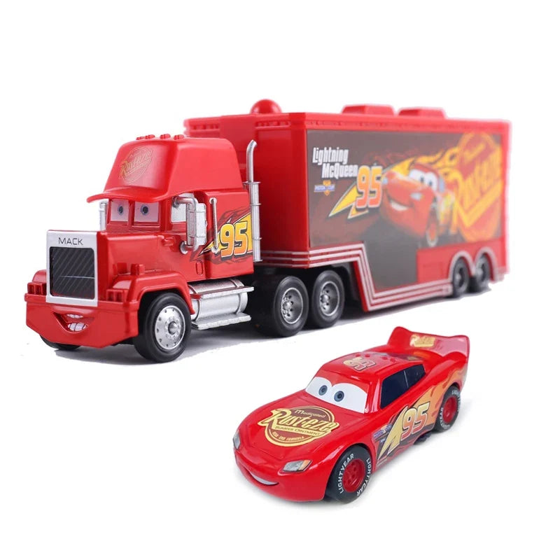 Cars 2 Mack Truck Pixar Racing Car Lightning McQueen Jackson Storm Car 3 Truck Set Metal Toy Model Cars