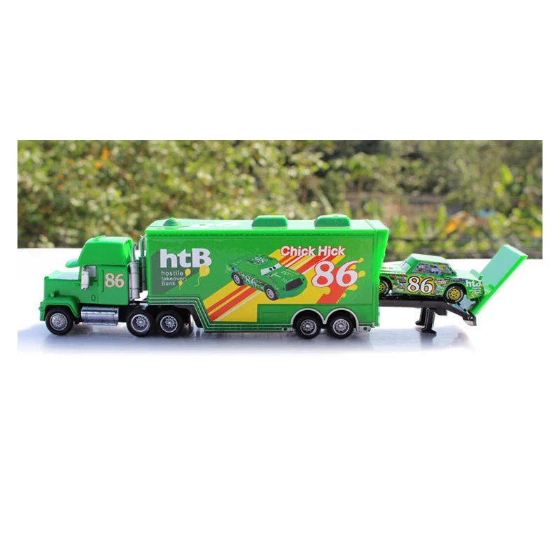 Cars 2 Mack Truck Pixar Racing Car Lightning McQueen Jackson Storm Car 3 Truck Set Metal Toy Model Cars