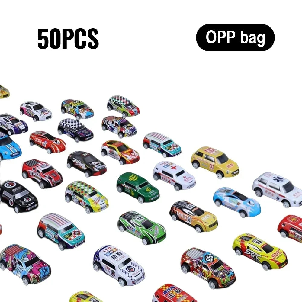100Pcs Alloy Diecast Mini Cars Model Se Toys for Boys Sliding Inertia Pull Back Vehicle