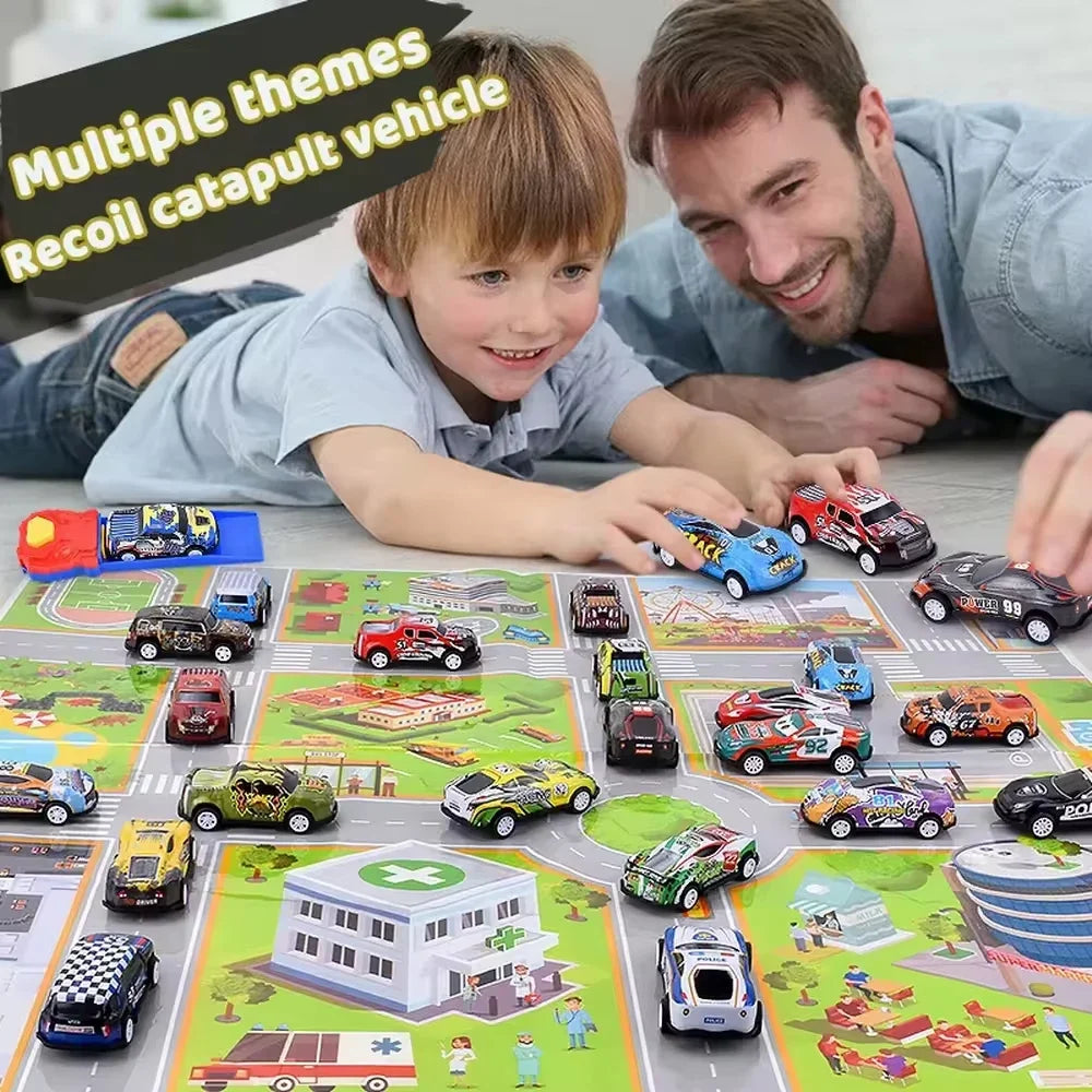 100Pcs Alloy Diecast Mini Cars Model Se Toys for Boys Sliding Inertia Pull Back Vehicle