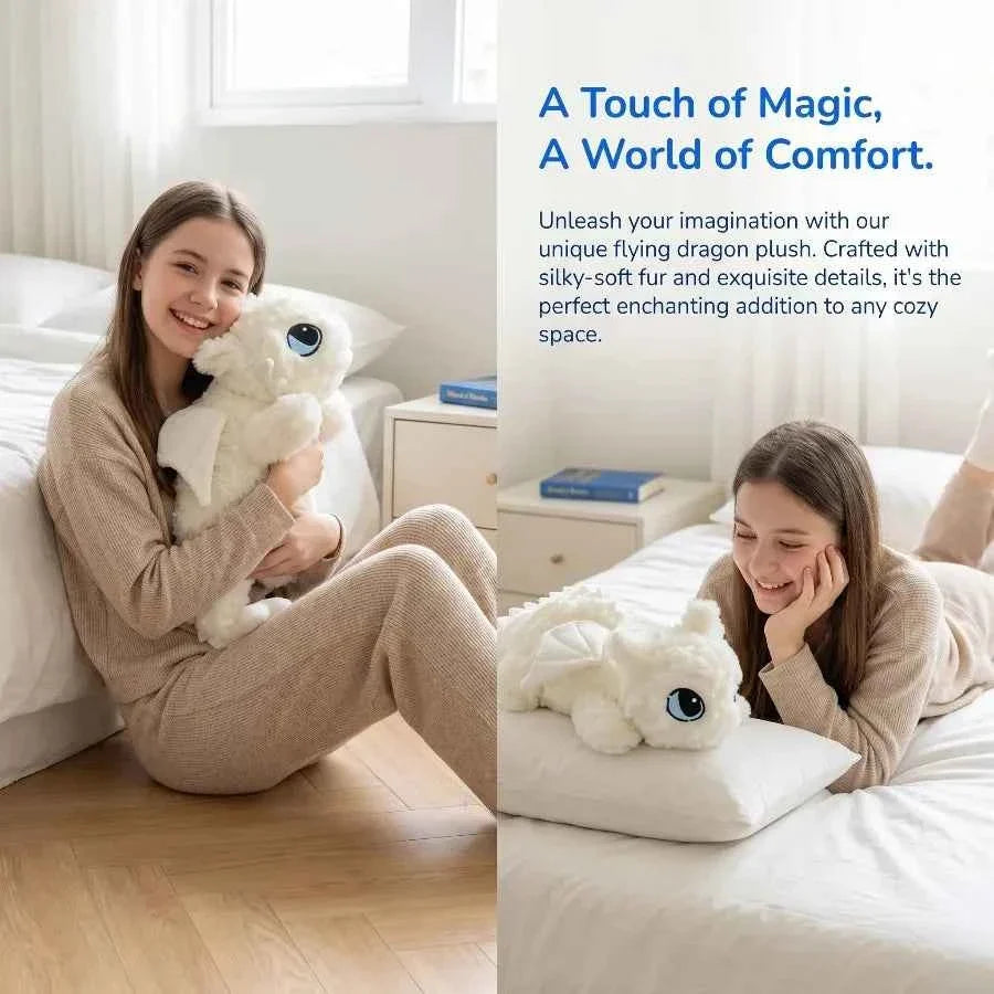 Cute White Dragon Plush Body Pillow