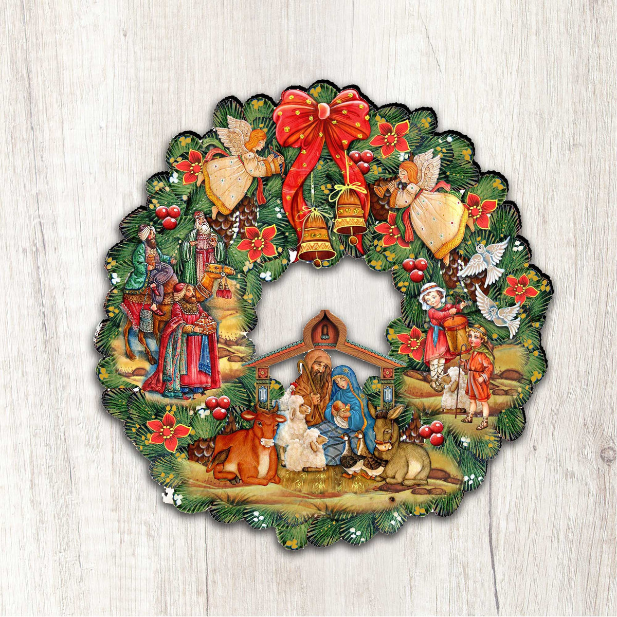 Nativity Holiday Door Wreath by G. DeBrekht - Nativity Holiday Decor - 8185314H
