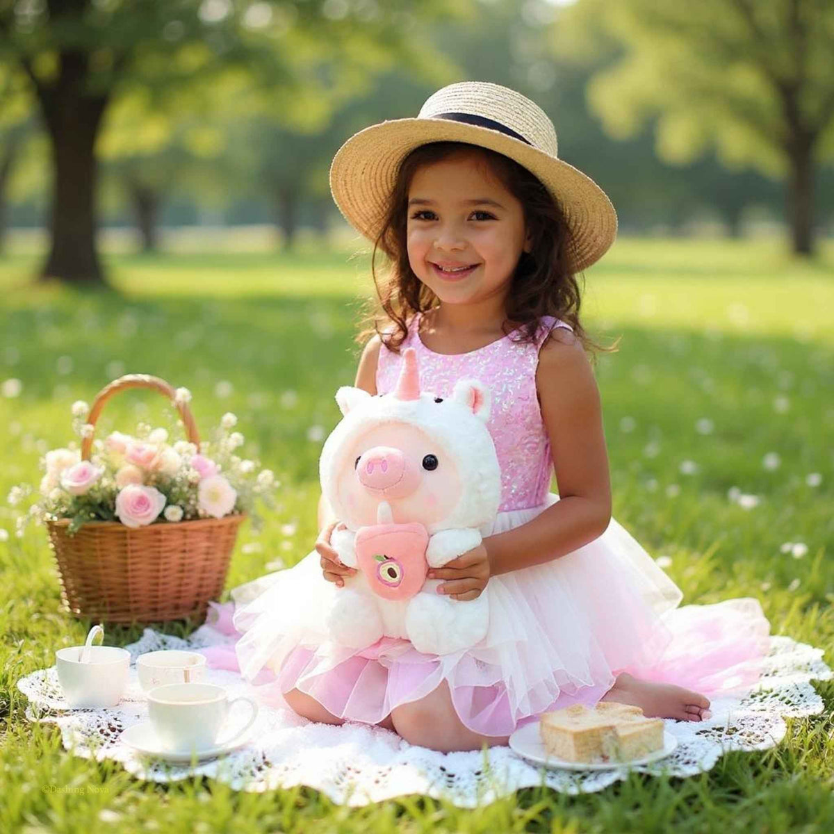 Boba Pig Stuffed Animal Soft Plushie Gift for Girls & Boys