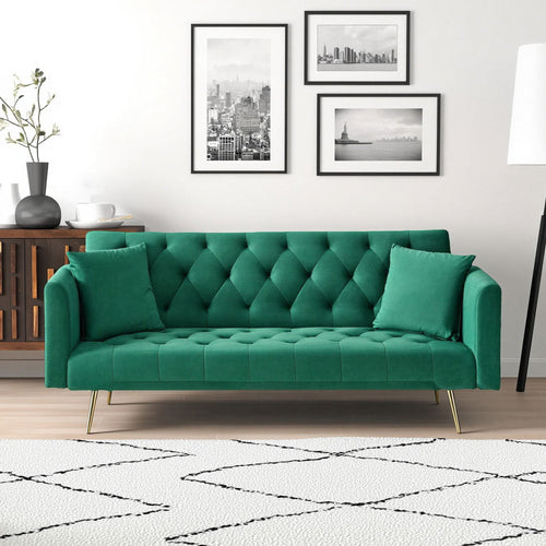 71 Inch Convertible Love Seat Sofa, American Retro